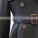 2016 Top Sale Lady Autumn Double Breasted Dust Coat With Belt thumbnail-3