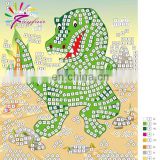 2015 new design DIY toy set mosaic sticker art set for kids-dinosaur
