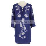 Women Apparel Crinkle Viscose Embroidery Tunic