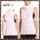 ladies high collar sleeveless crop tank tops camisole tops 100% cotton girls top