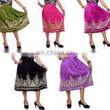 Sequin Gypsy Skirt Handwork Rayon Boho Hippie Casual Indian Tribal Peasant Sequin Work Short Embroidered Skirts Wrap Wholesale thumbnail-1