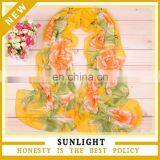 Wholesale New Design Fashion Printing Flora Chiffon Scarf