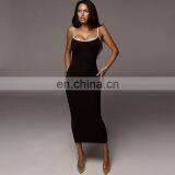 Sexy Exposed Backpack Hip Slim New Women's Contrast Color Strap Dress Women thumbnail-2