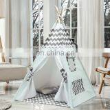 Kids Cotton Canvas Teepee Tent Children Play Tent Indoor Outdoor Toy Tent for Girls and Boys thumbnail-6