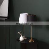 High Quality Modern Luxury Design Hotel Home Decor Black Linen Lampshade Metal Table Lamp for Bedroom thumbnail-7