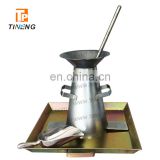 concrete Slump cone test set with base plate and scoop and tamping bar and funnel