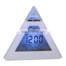 7 Colors Changed Night Lighting Digital Thermometer Triangle Digital Clock Led thumbnail-2