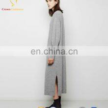 Latest Knitting Design Long Style Lady Fitted Winter Cashmere Dress thumbnail-2