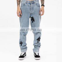 Wholesale Factory Men Applique Embroidery Jean thumbnail-2