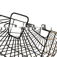 K&B Hot Sale Cheap Modern Style Middle Metal Black Decorative Storage Basket thumbnail-4