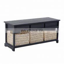 Wooden Frame Chic Entryway Spongio Cushion Shoes Storage Bench,ottoman With Storage Basket thumbnail-4