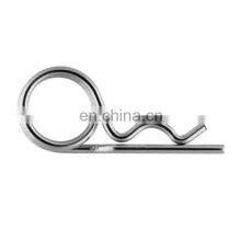 JRSGS Factory Carbon Steel Zinc/ Nickel Plated R Shape Hair Pin With Eyelet Hitch Pin Steel Spring Pin
