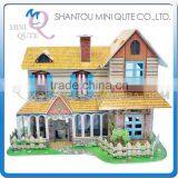 Mini Qute European Villa Building Blocks 3d Paper Puzzle Diy Model Cardboard Jigsaw Puzzle Game Educational Toy NO.B468-17