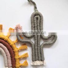 Cheapest Macrame Cactus Car Charm Wall Hanging Nursery Decor, Fiber Art Baby Gift, Baby Room Decor Manufacturer thumbnail-4