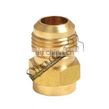Коннектор, муфта, переходник, штуцер для крепления труб (nut fitting coupling connector adapter) для кондиционеров ВКХ (HVAC), медный, отлитый с фланцем, латунный фланцевый соединитель для холодильного оборудования thumbnail-2