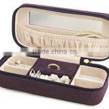 Custom Make Faux Leather Small Travel Jewelry Case, Jewelry Boxes With Key Lock,custom Jewelry Boxes Packaging Case With Mirror thumbnail-3