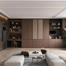 Hangmei Black Walnut Color Solid Wood Paint-free Board, 15/18/20mm Thick Large Board With Pure Rubber Wood Finger-jointed Board as Substrate thumbnail-5