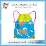 Twill Cotton with Cute Cartoon Dog printing children kids drawstring backpack