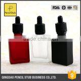 Glass Bottle Manufacturer 30ml Black Glass Bottle With Dropper With Childproof Evident Cap Square Red Clear Amber Dropper Bottle thumbnail-1