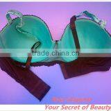 Plus Size Satin Bra W/Lace Up, High Quality Bra thumbnail-3