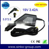 car charger 19V 3.42A 65W 5.5*2.5mm