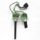 Survival Magnesium Flint Firesteel Fire Steel Starter+ Whistle+ Compass+ Rule +Raw thumbnail-3