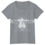 OEM Wholesale Glitter Rhinestone Cats Motif Shiny Bling Women Tshirt thumbnail-2