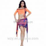 Boat Neck Women Egyptian Belly Dance Practice Costumes With Lively Colors