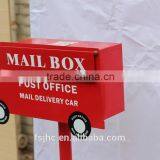 Foshan JHC-1035D Wall Mounted-Post Mounted Dual Use Metal Mailbox/Decorative Letterbox/Car Style Outdoor Postbox For Garden thumbnail-3