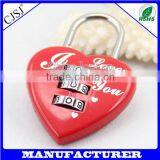 Factory Direct Hot Sale 3 Letters Zinc Alloy Combination Heart Shape Padlock thumbnail-1