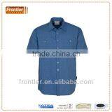 UPF 50+ Chambray Short Sleeve Shirt Pre-shrunk Cotton Drill Workwear thumbnail-1