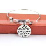 Custom Logo Engraved Bangle Bracelets With Charms Quality Choice thumbnail-3