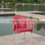 Outdoor Leisure Stackble Plastic Dining Coffee Shop Chair Aluminum Chair Leg YC081 thumbnail-4