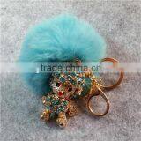 Rabbit Fur Ball Keychain thumbnail-6