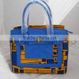 Newest Design Lady's Handbag Made With Wax Fabric and Leather thumbnail-2