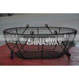 Best Boat Shape Black Metal Wire Fruit Basket for Sale thumbnail-2