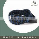 New Produce Purple Cotton Brown Leather Weave Belt for Man thumbnail-1