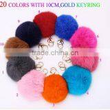 Fashion Hot Furry Ball Keychain Bag Key Hanging Tail Accessories Rabbit Fur Key Ring thumbnail-2
