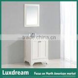24" White Modern Bathroom Vanity With Single Cupc Basin