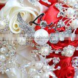 Gorgeous Red Wedding Bouquet Crystal Bouquet Jewelry thumbnail-3