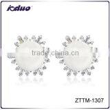 Women Korean New Design Zircon Stud Earrings Wholesale ZTTM-1307 thumbnail-1