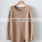 15JWL0227 Woman Linen Crew Neck Light Weight Long Style Jumpers