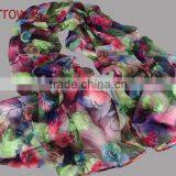 100% Polyster Chiffon Stole Scarf and Shawls for Sexy Ladies Girls Women Floral Check Printed Pattern thumbnail-3