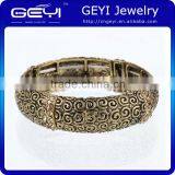 Engraved Antique Gold Stretchy Bracelet thumbnail-1