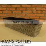 Long Popular Wicker Garden Planter thumbnail-1