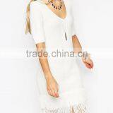 High Fashion Design Sexy Women Sweater Dress Knitting Dress Fringing Dress thumbnail-3