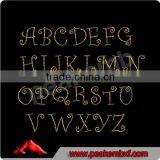 Fancy Curlz Font Alphabet Letter Hot Fix Rhinestone for Garments thumbnail-1
