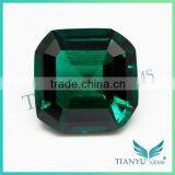 Wholesale ladies watch gems stone bulk gemstone /12*12 mm emerald cut synthetic emerald