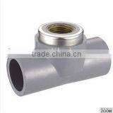 Top Supplier Best Price Plastic Pipe Fittings Upvc Female Tee With Copper Thread thumbnail-1