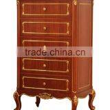 Royal Palace Bedroom Furniture- 5 Drawers Chest, Exquisite Carved Wooden Side Cabinet /Chest of Drawers thumbnail-2